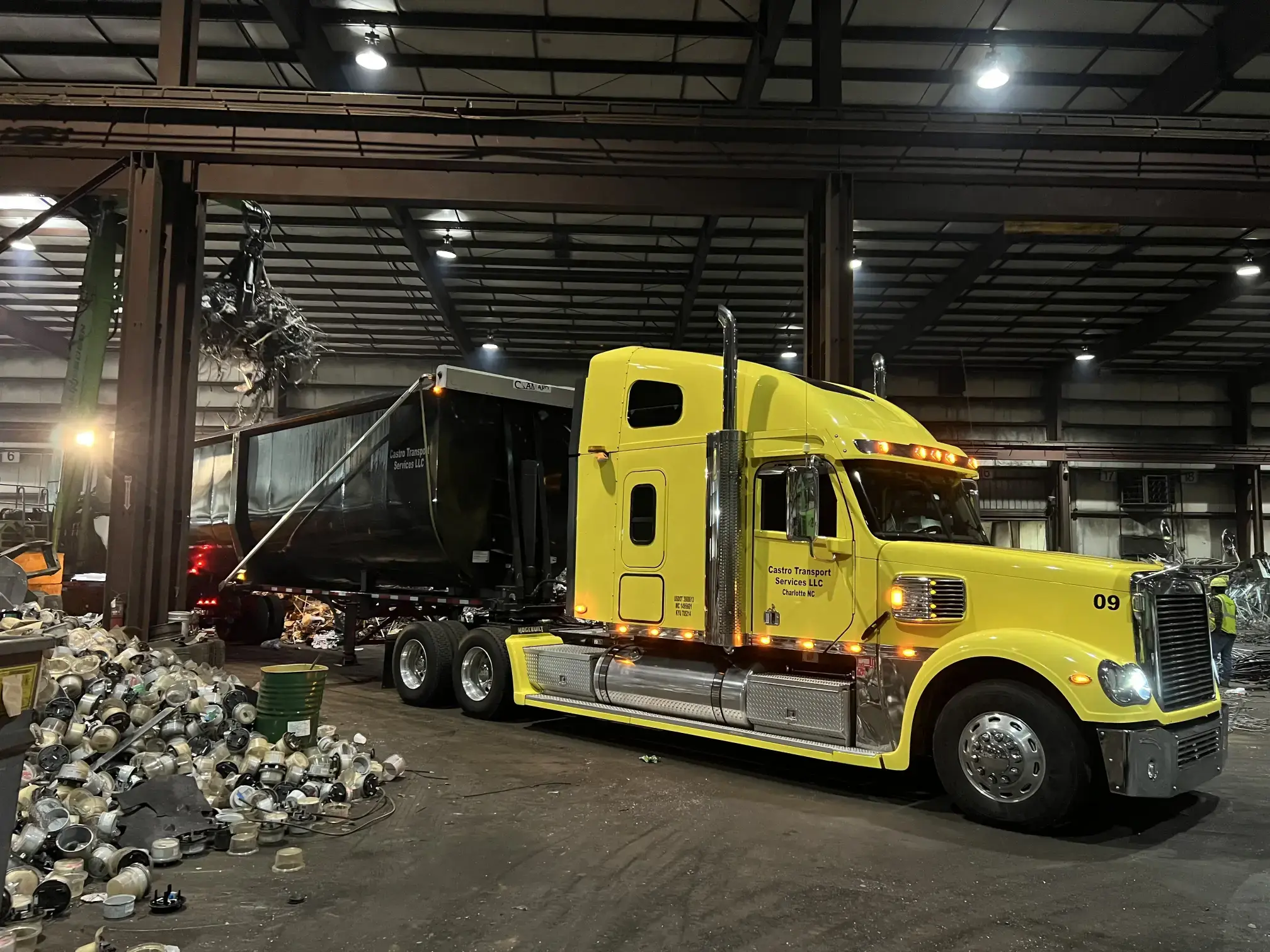 Heavy duty freight truck on highway