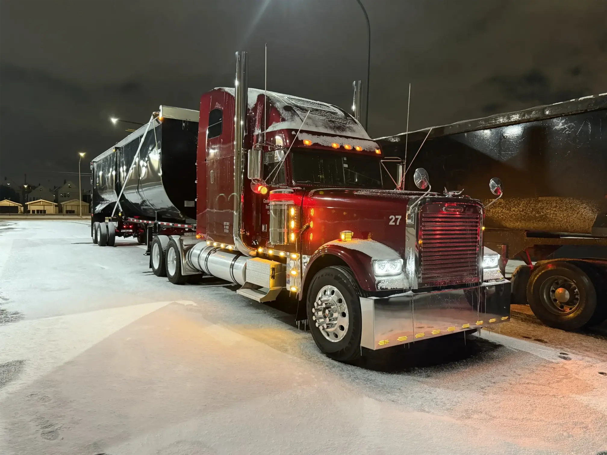 Long-haul truck moving on open highway